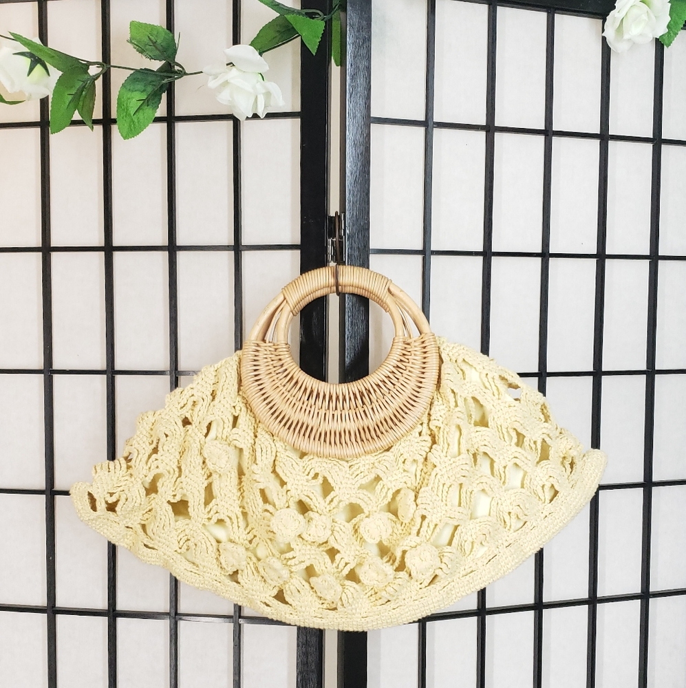 Vintage Handmade Wicker Bag